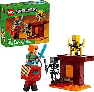 Minecraft The Nether Lava Battle Toy and Playset - Building Minecraft Toy for Kids, Ages 6+ - Alex, Wither Skeleton, Blaze and Strider Figures for Pretend Play - Gift Idea for Birthdays - 21266