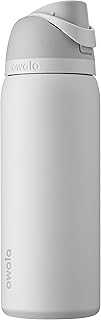 FreeSip Insulated Stainless Steel Water Bottle with Straw, BPA-Free Sports Water Bottle, Great for Travel, 32 Oz, Shy Marshmallow