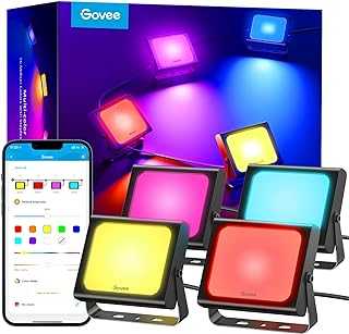 Outdoor Flood Lights, Uplight 2 in 1, LED Low Voltage Landscape Lighting, IP65 Pathway Lights with App Control for Garden, Yards, Holiday Decor, Wired 4 Pack