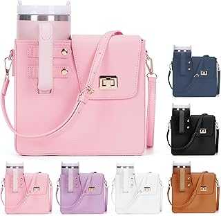 Stanley Outdoor Portable Crossbody Cup Storage Bag with Purse, Crossbody Bag for Stanley Bottle