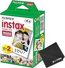 Fujifilm Instax Mini Instant Camera Film: 20 Shoots Total, (10 Sheets x 2) - Capture Memories Anytime, Anywhere - Boomph's Comprehensive Ultimate Performance Cloth Solution for Perfect Picture Quality