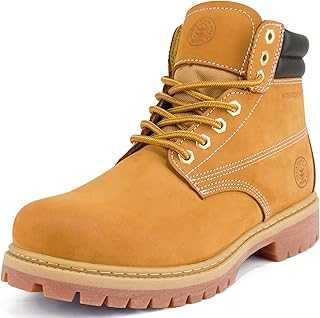 Men's Water Resistant Leather Work Boot Rubber Sole Construction Oil Resistant Utility Industrial Boots