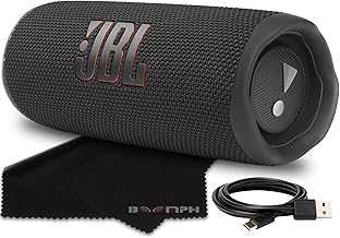 Flip 6 Portable Bluetooth Wireless Speaker, IP67 Waterproof and Dustproof Built-in Battery - Black - Boomph's Comprehensive Ultimate Performance Cloth Solution for Your On-The-Go Sound Experience
