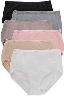 Women's High-Waisted Brief Panties, 6-Pack, Moisture-Wicking Cotton Brief Underwear (Colors May Vary)