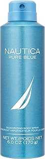 Pure Blue Deo Body Spray 6 fl oz (Pack of 1), Notes of Eucalyptus, Leather, and Vanilla, Men's Fragrance, Long Lasting, Everyday Fragrance
