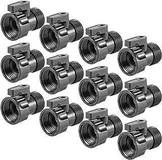 12 Pack 3/4'' Plastic Garden Hose Shut Off Valve- Standard Water Shutoff Valve Shut-Off Ball Valve Thread Connector Coupling for Telescopic Water Pipe Water Gun Valve Control