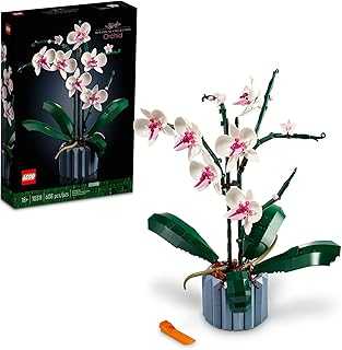 Botanicals Orchid - Artificial, Fake Indoor Flowers Building Set for Home, Kitchen, Desk Decoration, Adults Ages 18+ - Gift for Graduation - 10311