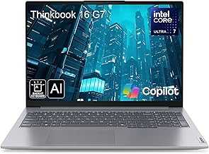 ThinkBook 16 G7 16" FHD+ Business Laptop Computer, Intel 16-Core Ultra 7 155H (Beat i7-13705H), Arc Graphics, 64GB DDR5 RAM, 2TB PCIe SSD, WiFi 6E, Backlit Keyboard, Windows 11 Pro, AZ-XUT
