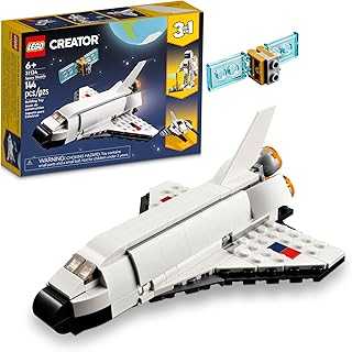 Creator 3 in 1 Space Shuttle Toys - Space Toys Building Set for Boys & Girls, Ages 6+ - Option to Build 2 Spaceships or Astronaut - Educational Gift for Kids Birthday & Holidays - 31134