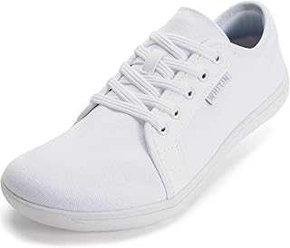 Women's Canvas/Leather Barefoot Shoes | Wide Width Minimalist Sneakers | Classic Fit Low Top