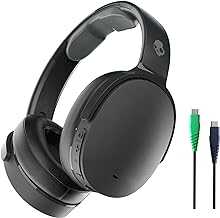 Hesh ANC Wireless Over-Ear Bluetooth Headphones with Charging Cable, Active Noise Cancelling, Up to 22 Hrs Battery, Foldable Lightweight Design, Microphone for iPhone Android - True Black