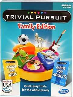 Trivial Pursuit Game: Family Edition Board Game, Family Trivia Games for Adults and Kids, 2+ Players, Ages 8+ (Amazon Exclusive)