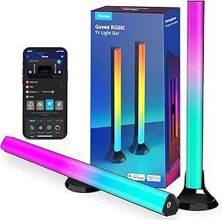 RGBIC Light Bars, 15 Inches WiFi TV Backlight Suitable for 45-70 inch TVs, Smart Light Bars with Multiple Placement Options, Work with Alexa and Google Assistant, Black