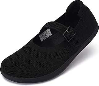 Women's Barefoot Mary Jane Flats + Wide Toe Box + Zero Drop Sole + Adjustable Straps