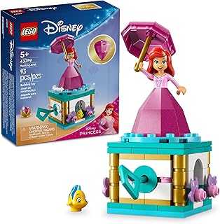 Disney Princess Twirling Ariel Toy - Building Toy for Kids, Girls and Boys, Ages 5+ - Little Mermaid Toy for Fans of Movie - Ariel Doll Gift Idea for Birthdays - 43259