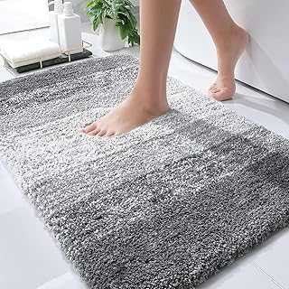 Bathroom Rugs Mat 30x20, Extra Soft Absorbent Microfiber Bath Rugs, Rubber Backing, Quick Dry, Machine Washable Bath Mats for Bathroom Floor, Tub, Shower and Home Decor Accessories, Grey