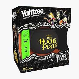 YAHTZEE: Disney Hocus Pocus | Collectible Witch~'s Caldron Dice Cup Classic Family Game Based on Film Great for Night Officially-Licensed & Merchandise, Black