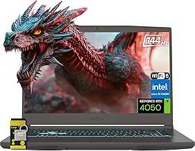 Thin 15.6" FHD 144Hz IPS Gaming Laptop, 13th Gen Intel Core i5-13420H, NVIDIA GeForce RTX 4050, 16GB RAM, 512GB SSD, WiFi 6, Backlit Keyboard, Cooler Boost, Windows 11 w/ICP Hub