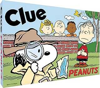 CLUE: Peanuts Board Game, Solve The Mystery of Linus's Missing Blanket with Charlie Brown, Snoopy, & Friends, Explore Iconic Locations Like Lucy’s Booth & Charlie’s House, Officially Licensed Game