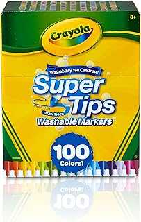 Super Tips Marker Set (100ct), Fine Point Washable Markers, Drawing Markers for Kids & Adults, Great for Thick & Thin Lines