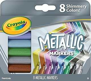 Metallic Markers, Art Supplies, 8 Count, Colors May Vary