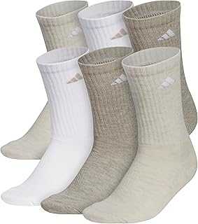 Women's Athletic Cushioned Crew Socks with Arch Support, 6-Pack, Durable, Moisture-Wicking