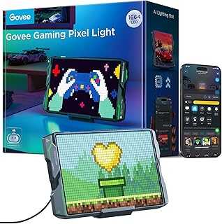 Govee Gaming Pixel Light, RGBIC LED Panel with Real-time Info Display, 150+ Scene Modes & DIY Options, Smart Pixel Lights (Wi-Fi Only), Works with Alexa, Ideal for Game Room Decor, 52x32 Pixels
