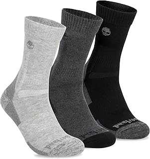 Men's Hiking, Wool, Winter, Cushioned Crew Socks with Arch Support (Size 7-12, Multiple Colors 3 Pairs)