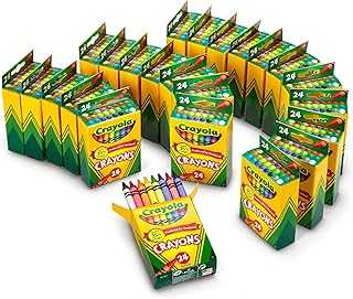 Crayons Bulk (24 Packs), Back to School Supplies for Preschool & Kindergarten, Bulk Crayons for Kids, Classroom Supplies