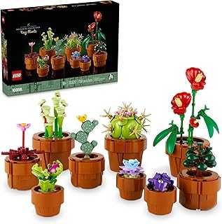 Botanicals Tiny Plants - Artificial, Fake Indoor Plant Building Set for Home, Kitchen, Desk Decoration, Adults Ages 18+ - Gift for Graduation - 10329