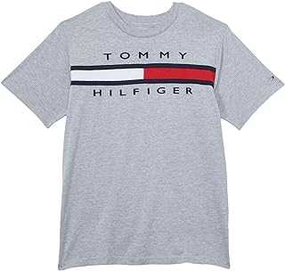 Boys' Short Sleeve Flag Crew Neck T-Shirt, Legacy Grey Heather, 16-18