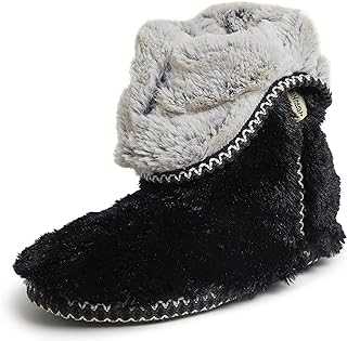 Women's Fuzzy Memory Foam Beth Bedroom Bootie Slipper Sock with Grippers