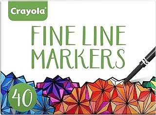 Fine Line Markers for Adults (40ct), Skinny Marker Set for Adult Coloring Books, Aesthetic Art Supplies, Stress Relief Activity, Coloring Supplies