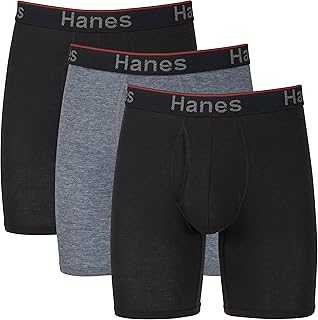 Total Support Pouch Men's Boxer Brief Underwear, Anti-Chafing, Moisture-Wicking Odor Control, 3-Pack (Reg or Long Leg)