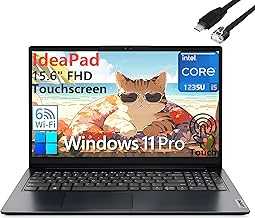 Ideapad Laptop, 15.6" Touchscreen FHD Computer, Intel 10-Core i5-1235U (Beat i7-1195G7), 40GB DDR4 RAM, 1TB PCIe SSD, WiFi 6, BT 5.2, HDMI, Abyss Blue, Windows 11 Pro S, Type-C to RJ45 Cable