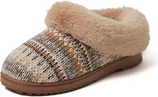 Gifts for Women, Mom, Sister, Wife - Fuzzy Fluffy Memory Foam Slipper - Hannah Knit Clog House Shoe House Slipper