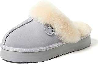Women's Fireside Melton Genuine Shearling Shearling Platform Slippers Scuff
