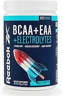 Reebok REECover Amino Acids + Electrolytes | 8g EAAs, 5g BCAAs, Hydration Matrix | Muscle Recovery, Strength | Post-Workout Support | 30 Servings | Rocket Moon Pop