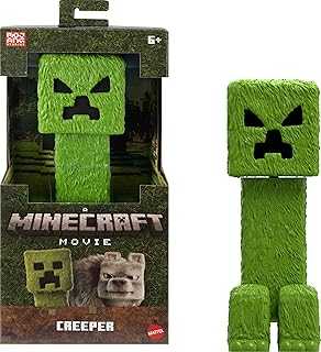 Minecraft Large-Scale Action Figure, 12-inch Posable Creeper Toy Collectible Inspired by A Minecraft Movie