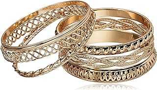 "Basic" Gold 7 Piece Mixed Bangle Bracelet